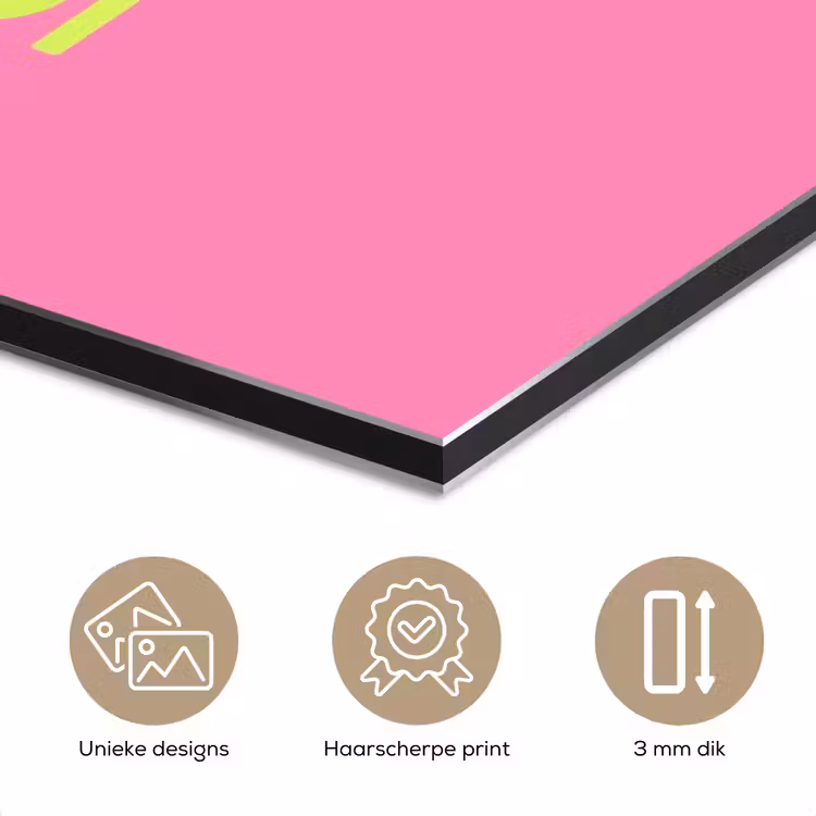 Aluminium schilderij - Roze - Groene Bonjour - art-deco — 7