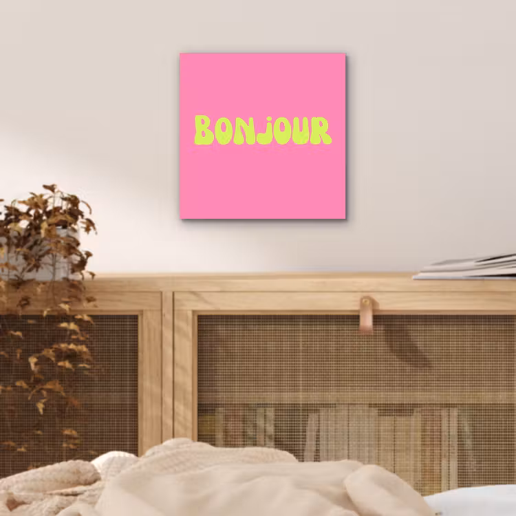 Aluminium schilderij - Roze - Groene bonjour - Organisch — 4