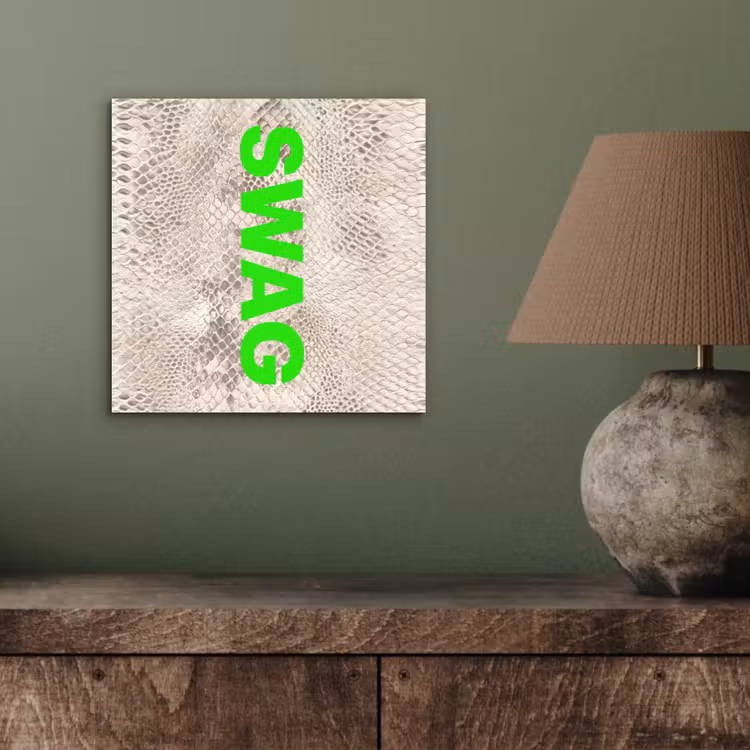 Aluminium schilderij - Slangenprint - SWAG - Neon - Groen — 3
