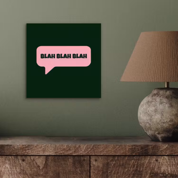 Aluminium schilderij - Tekstwolk - BLAH BLAH BLAH - Roze — 3