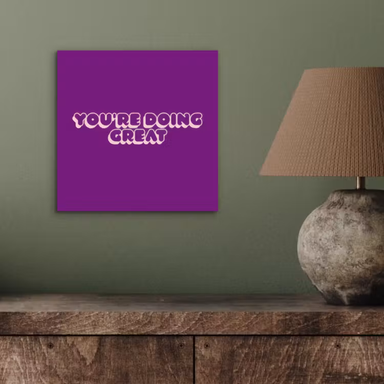 Aluminium schilderij - You're doing great - Paars - Bubble letters — 3