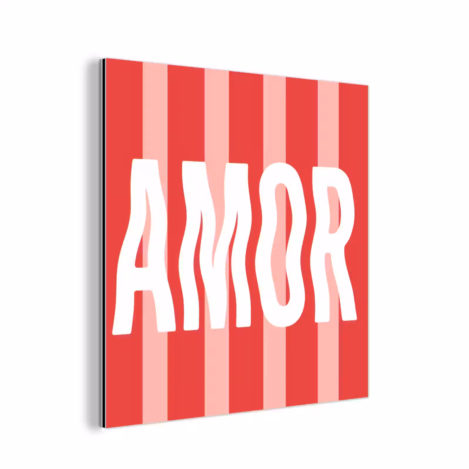 Aluminium schilderij - Amor - Strepen - Rood - Roze — 1