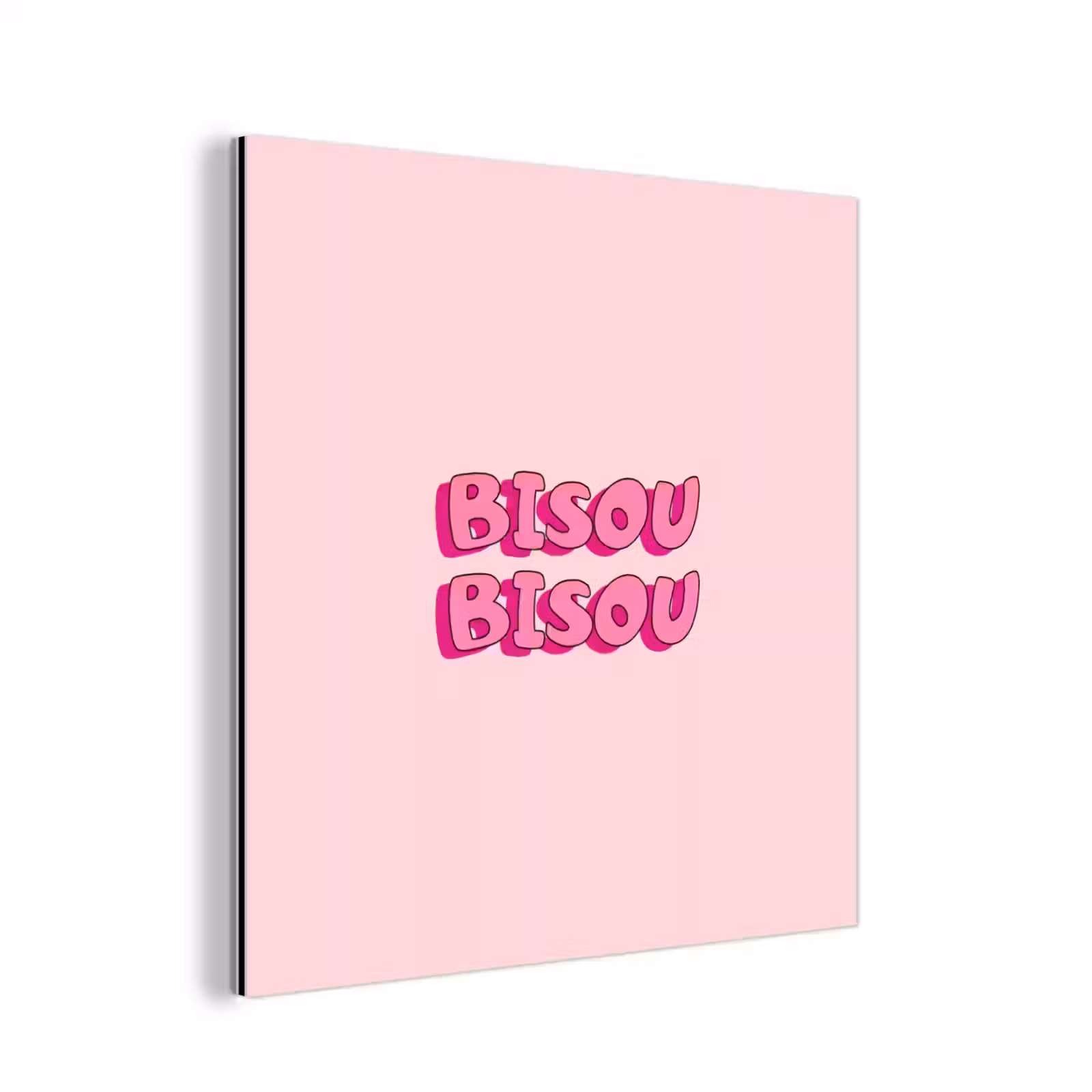 Aluminium schilderij - Bisou - Roze - Schaduw — 1