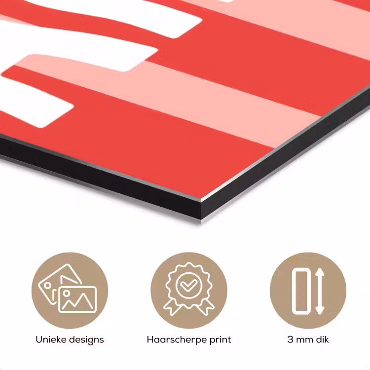 Aluminium schilderij - Amor - Strepen - Rood - Roze — 7