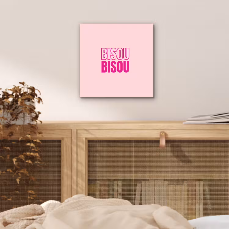 Aluminium schilderij - Bisou - Roze - Minimalistisch — 4