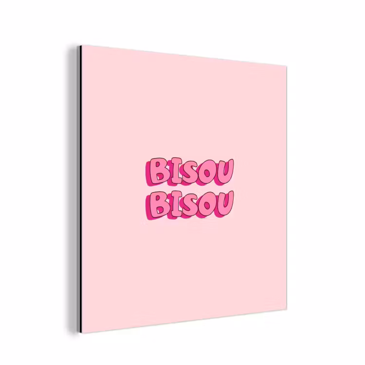 Aluminium schilderij - Bisou - Roze - Schaduw — 1