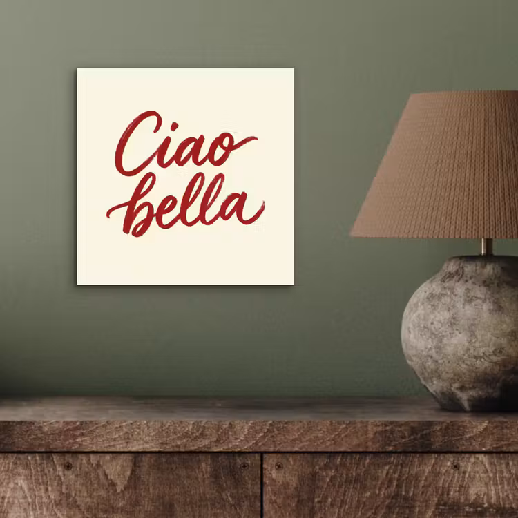 Aluminium schilderij - Ciao bella - Rood - Wit - Minimalistisch — 3