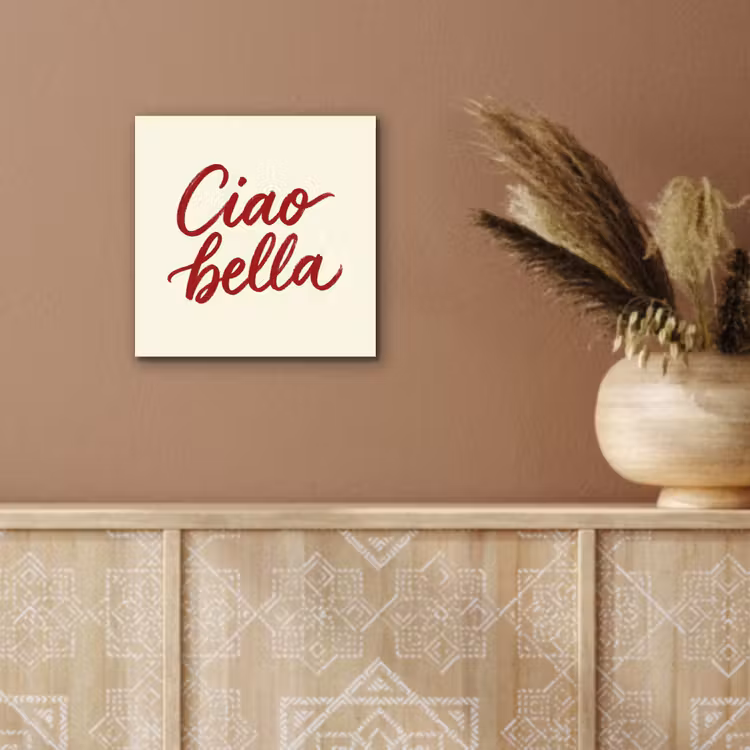 Aluminium schilderij - Ciao bella - Rood - Wit - Minimalistisch — 5
