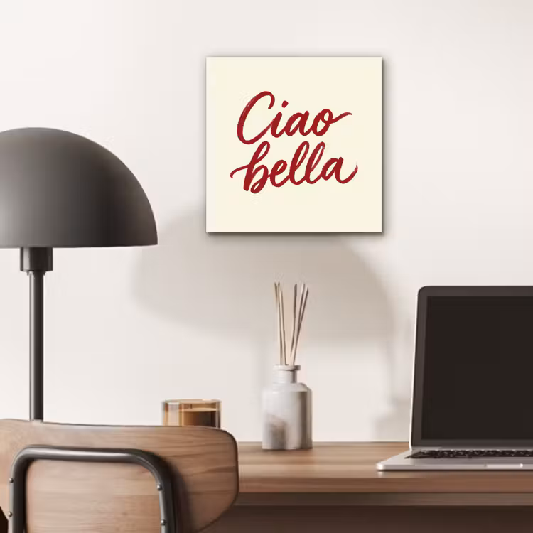 Aluminium schilderij - Ciao bella - Rood - Wit - Minimalistisch — 6