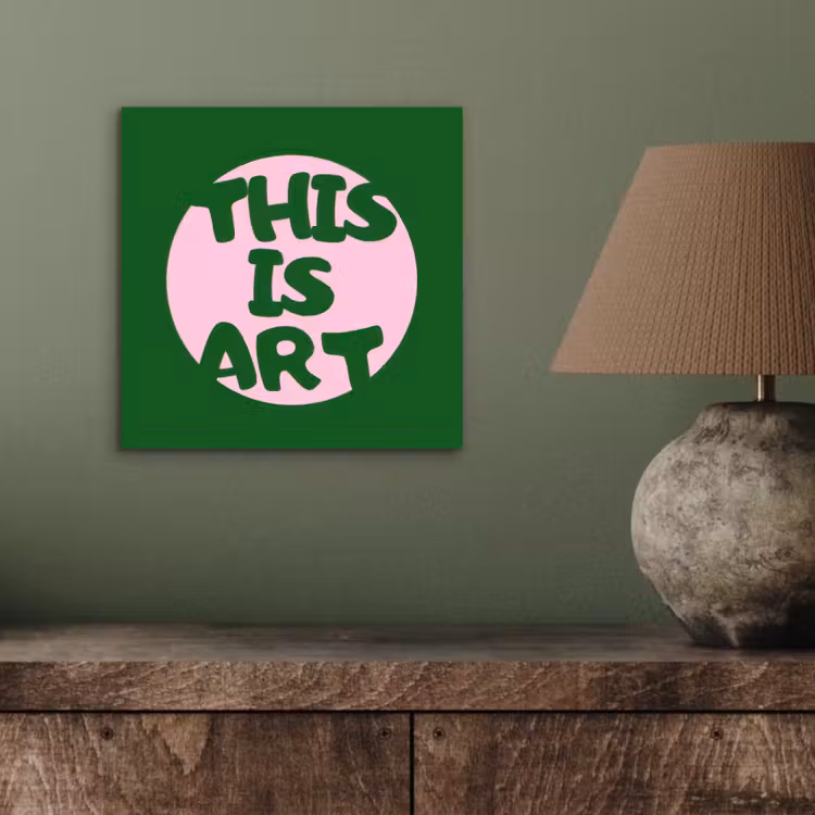 Aluminium schilderij - Cirkel - Roze - Tekst - Art — 3