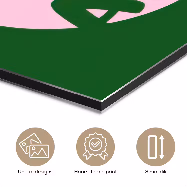 Aluminium schilderij - Cirkel - Roze - Tekst - Art — 7