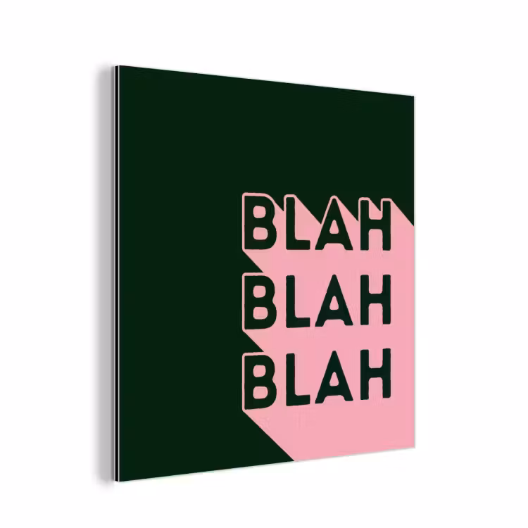Aluminium schilderij - Donkergroen - Tekst - Schaduw - Grafisch — 1