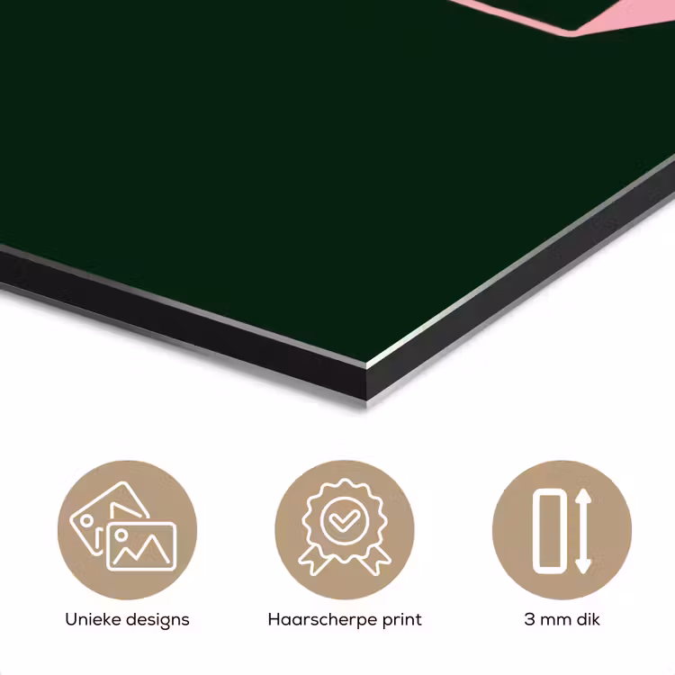 Aluminium schilderij - Donkergroen - Tekst - Schaduw - Grafisch — 7