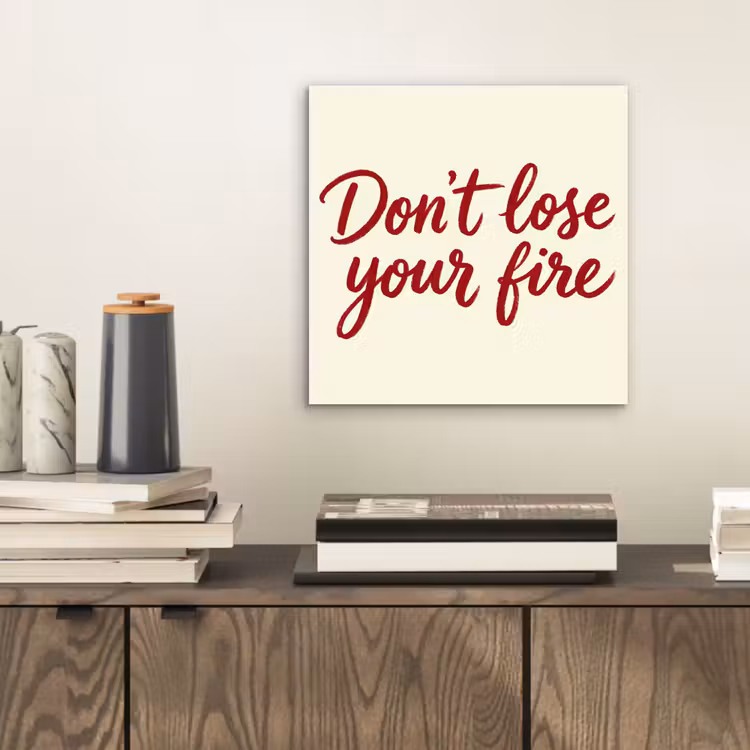 Aluminium schilderij - Don't lose your fire - Rood - Wit - Minimalistisch — 2