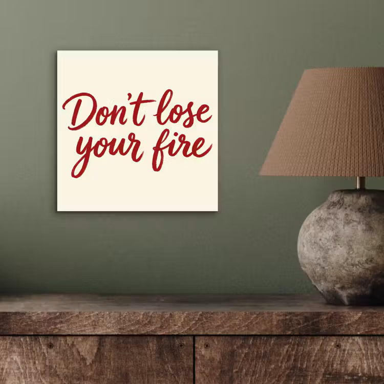 Aluminium schilderij - Don't lose your fire - Rood - Wit - Minimalistisch — 3