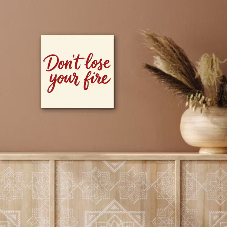 Aluminium schilderij - Don't lose your fire - Rood - Wit - Minimalistisch — 5