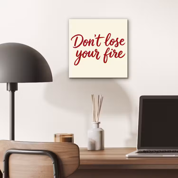 Aluminium schilderij - Don't lose your fire - Rood - Wit - Minimalistisch — 6