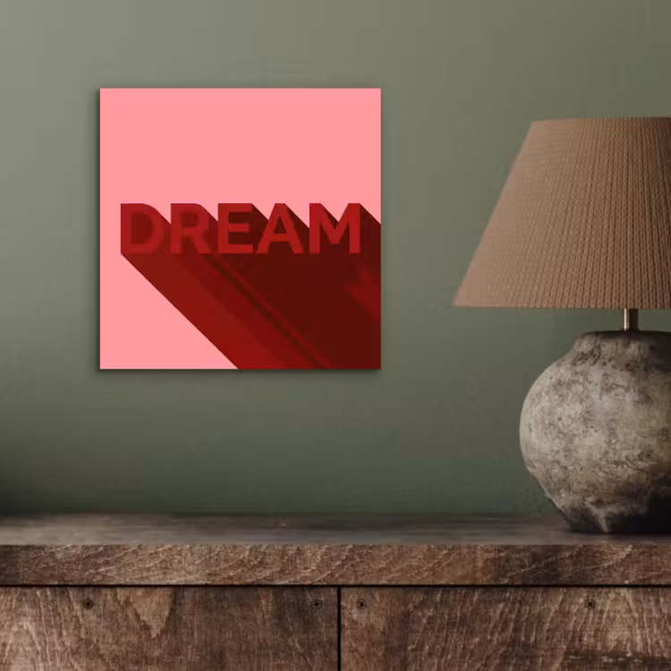 Aluminium schilderij - Dream - 3D - Rood - Roze — 3