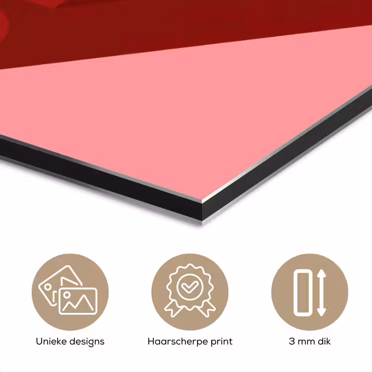 Aluminium schilderij - Dream - 3D - Rood - Roze — 7