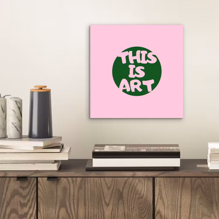 Aluminium schilderij - This is art - Tekst - Cirkel - Groen — 2