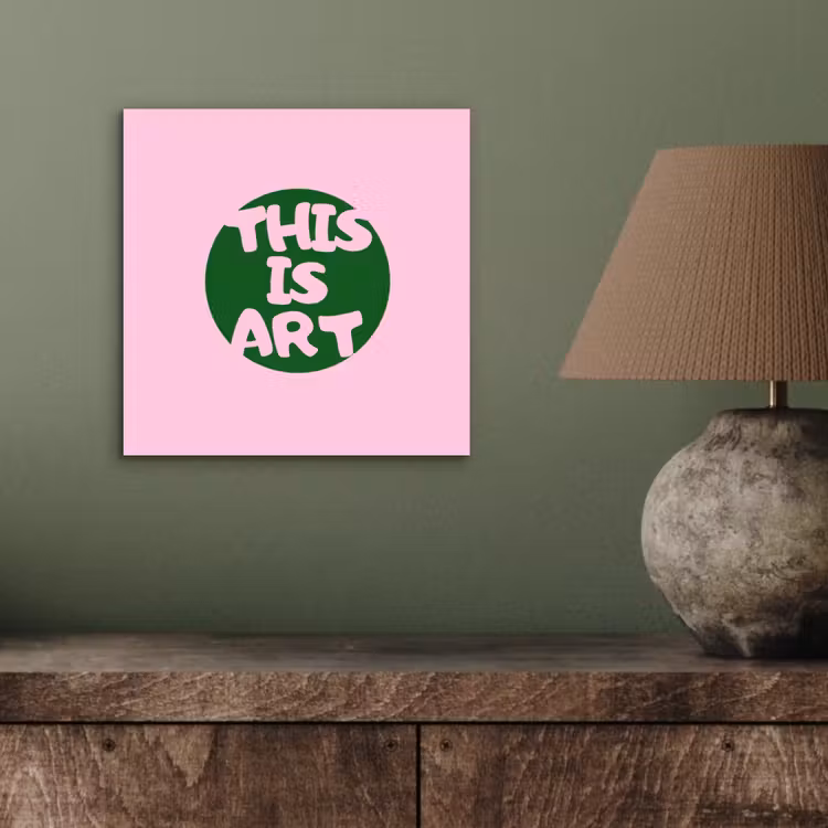 Aluminium schilderij - This is art - Tekst - Cirkel - Groen — 3