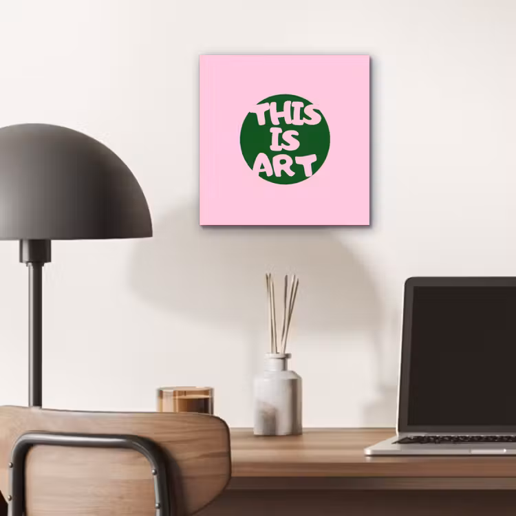 Aluminium schilderij - This is art - Tekst - Cirkel - Groen — 6