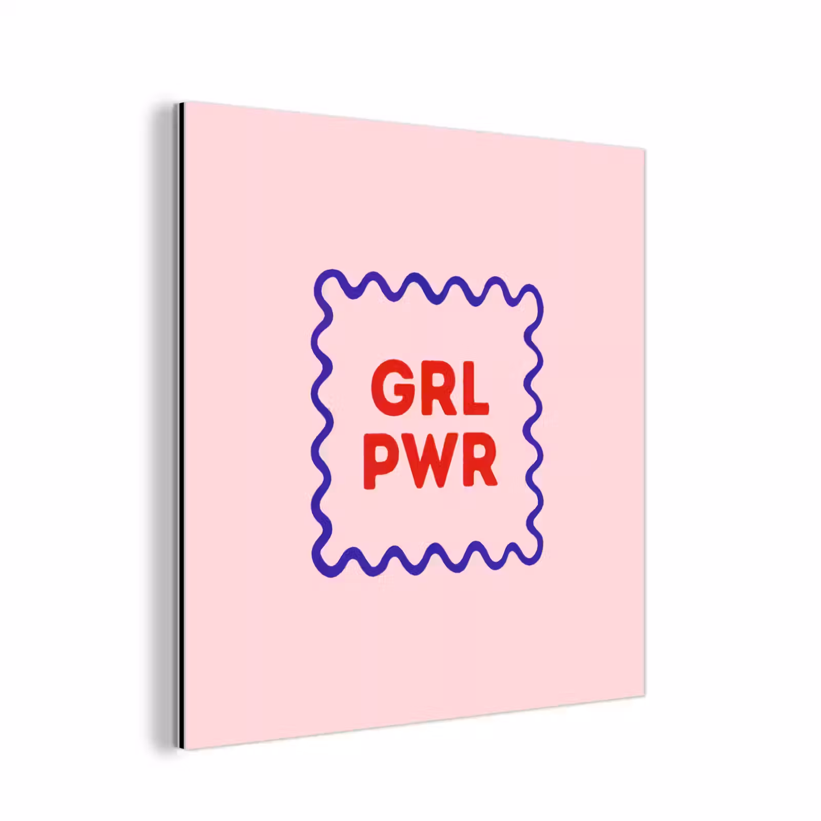 Aluminium schilderij - Grl pwr - Roze - Kader — 1