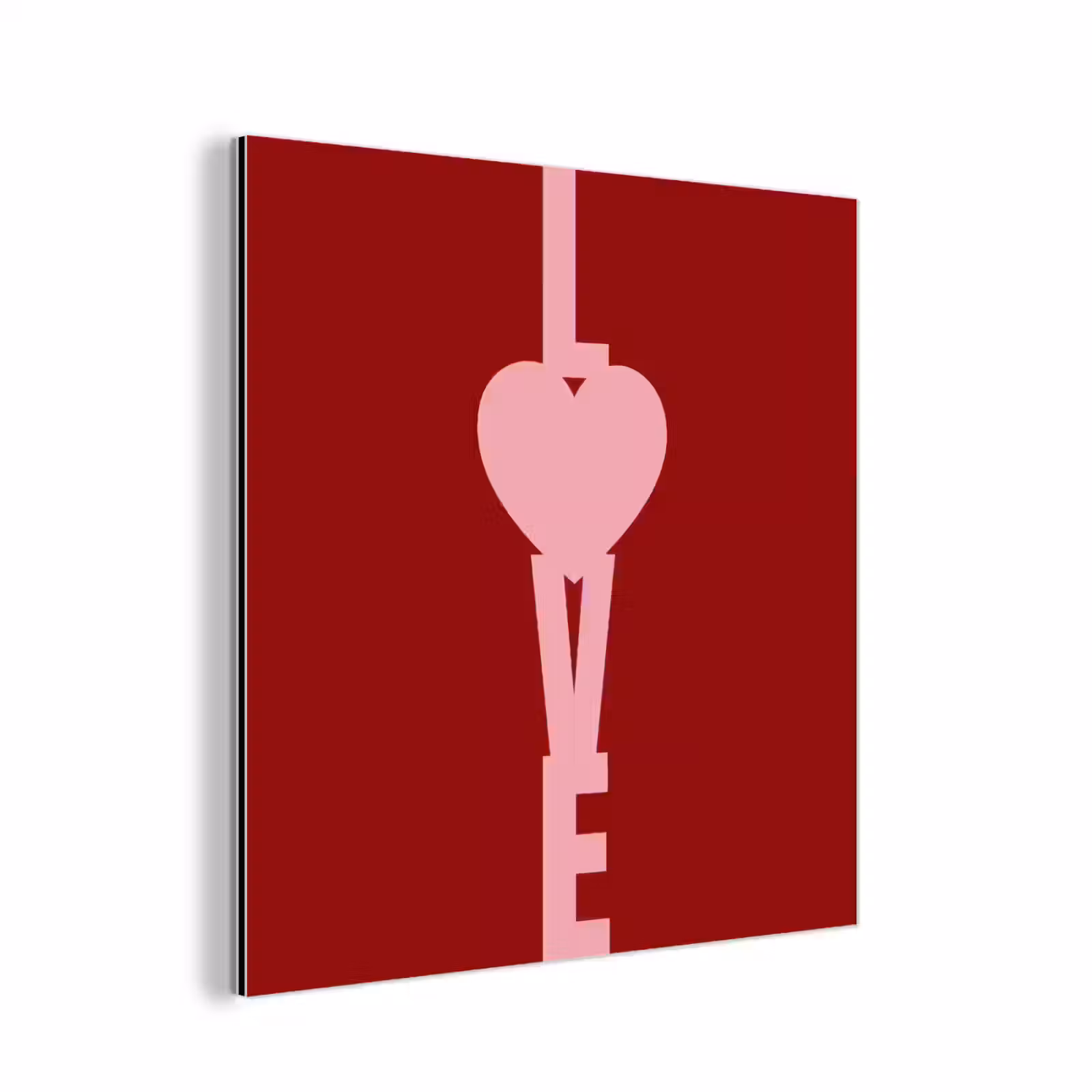 Aluminium schilderij - Love - Hart - Rood — 1