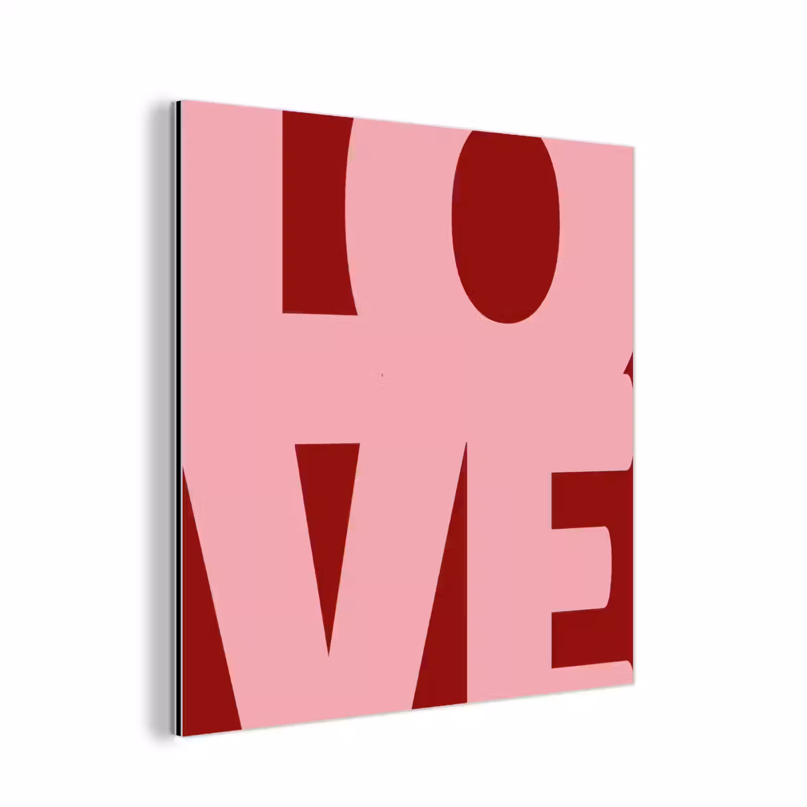 Aluminium schilderij - Love - Rood - Blokletters — 1