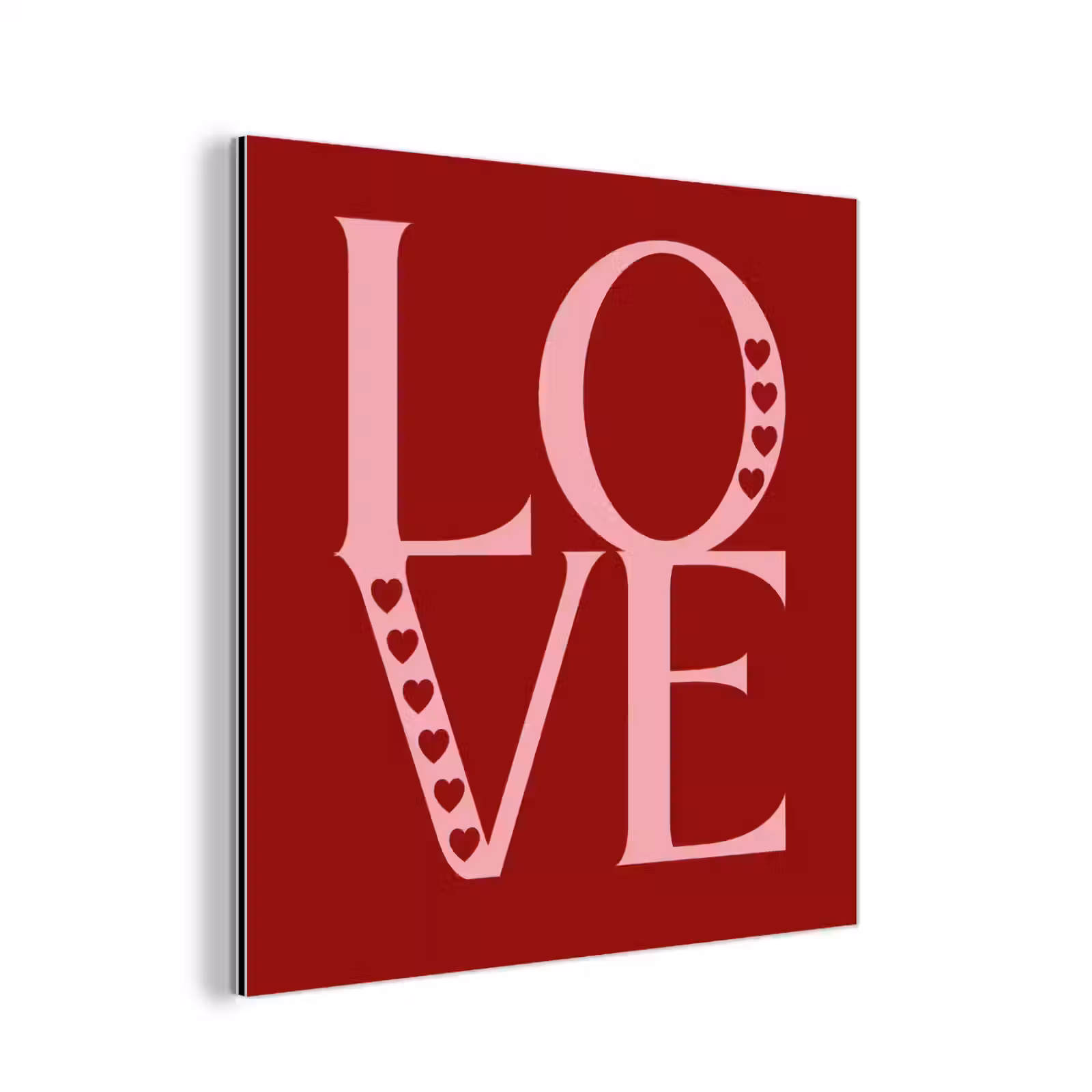 Aluminium schilderij - Love - Rood - Hatjes — 1