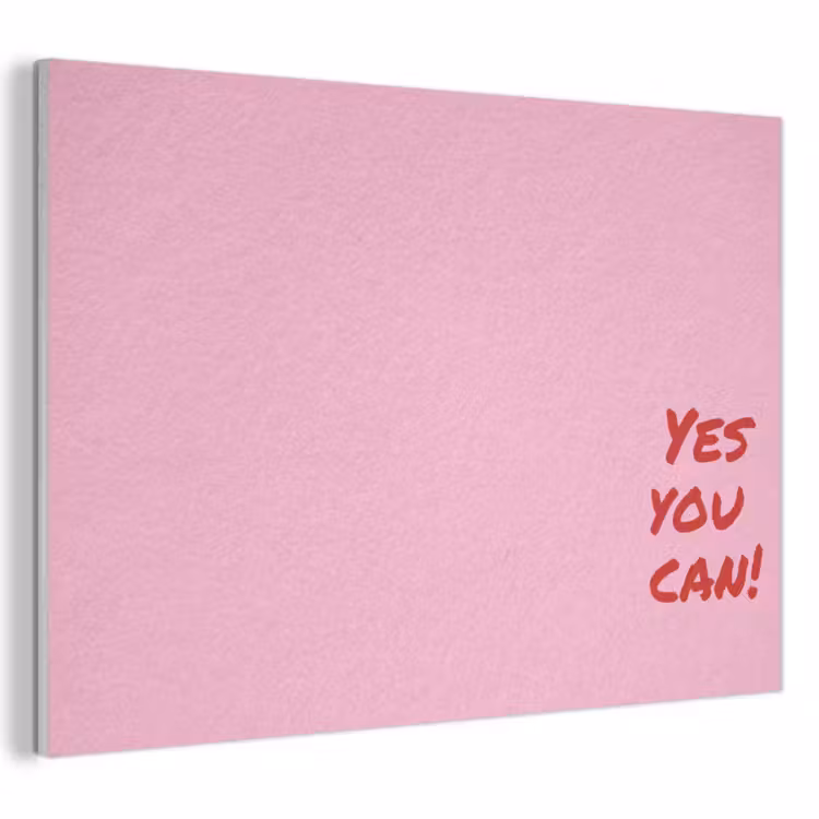 Akoestisch schilderij - Yes you can do it - Rood - Roze — 1