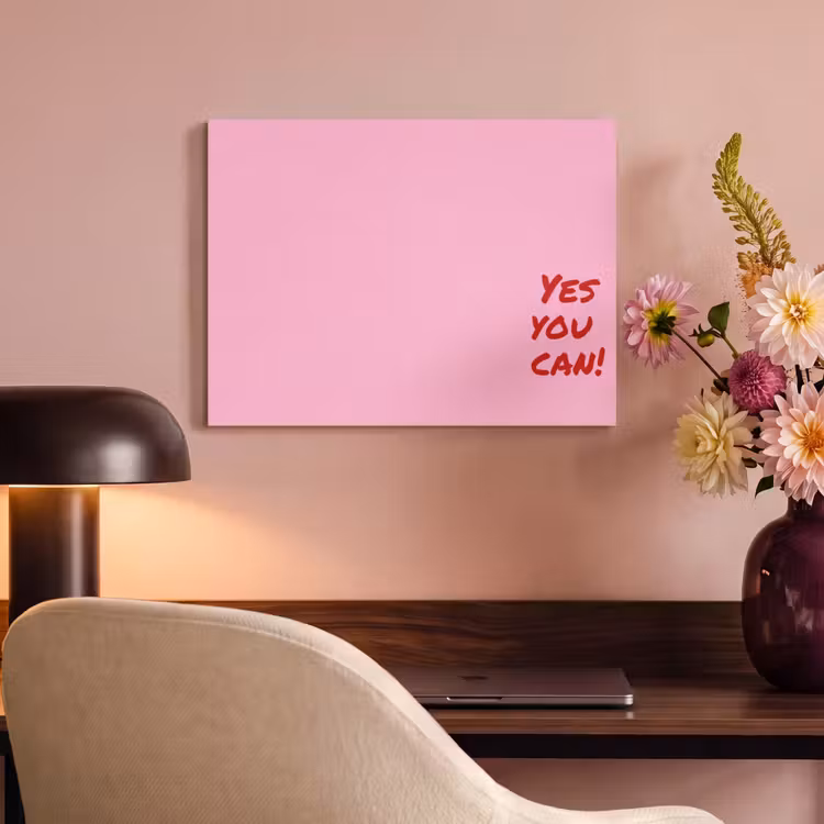 Akoestisch schilderij - Yes you can do it - Rood - Roze — 4