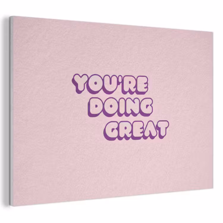 Akoestisch schilderij - You're doing great - Roze - Bubble letters — 1