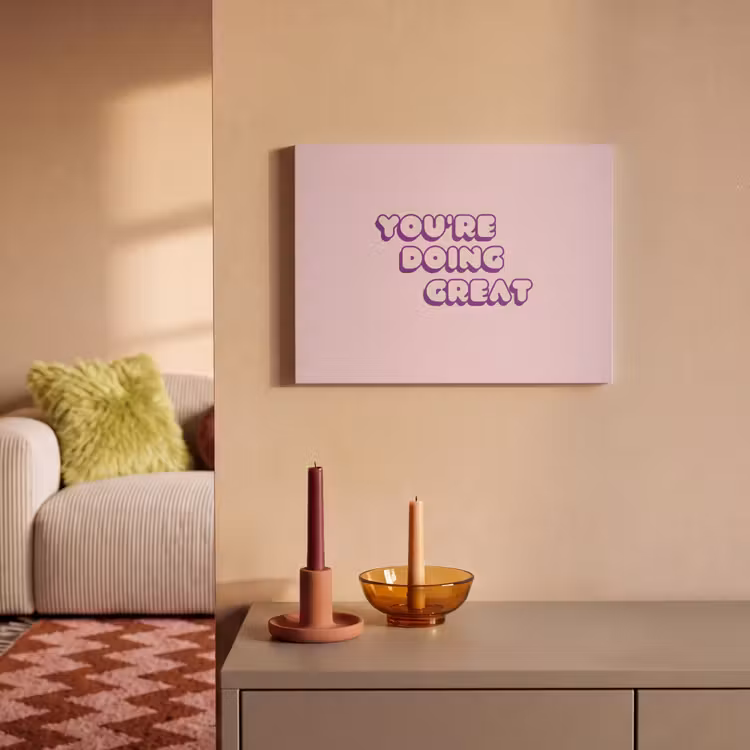 Akoestisch schilderij - You're doing great - Roze - Bubble letters — 2