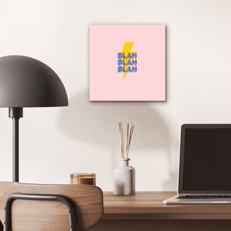 Aluminium schilderij - Blah - Bliksem - Roze — 6