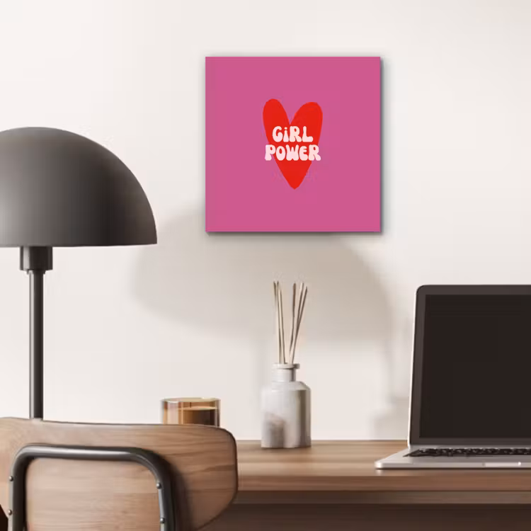 Aluminium schilderij - Girl power - Hart - Roze - Rood — 6