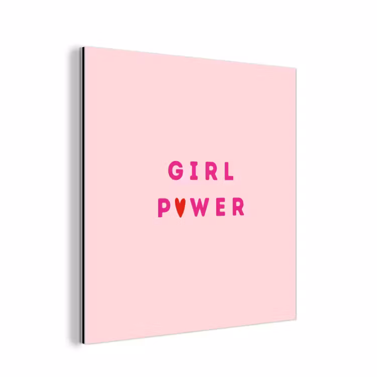 Aluminium schilderij - Girl power - Roze - Hartje — 1