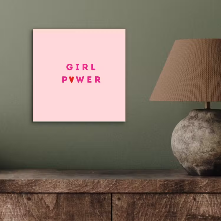 Aluminium schilderij - Girl power - Roze - Hartje — 3