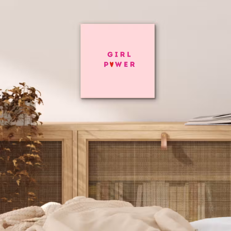 Aluminium schilderij - Girl power - Roze - Hartje — 4