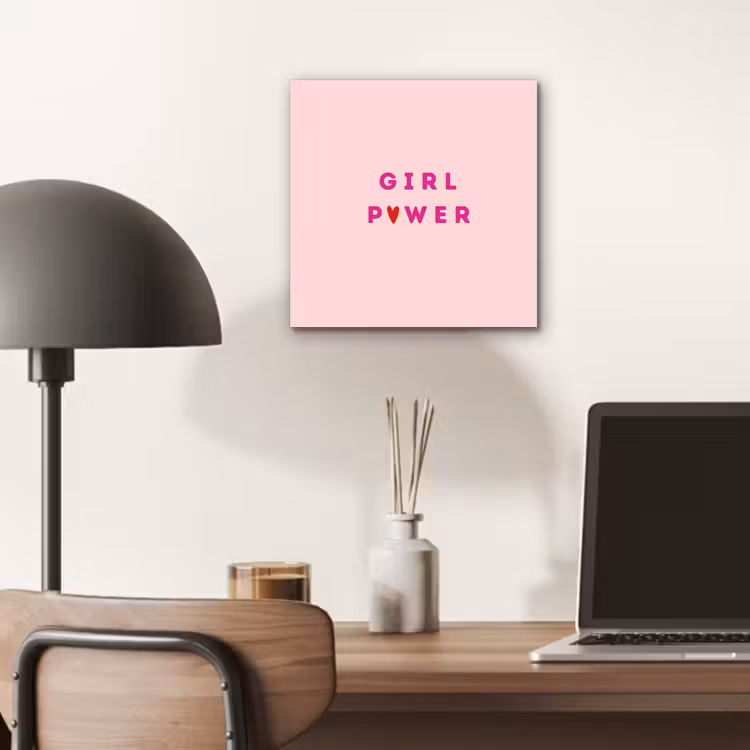 Aluminium schilderij - Girl power - Roze - Hartje — 6