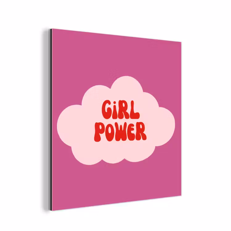 Aluminium schilderij - Girl power - Wolk - Roze — 1
