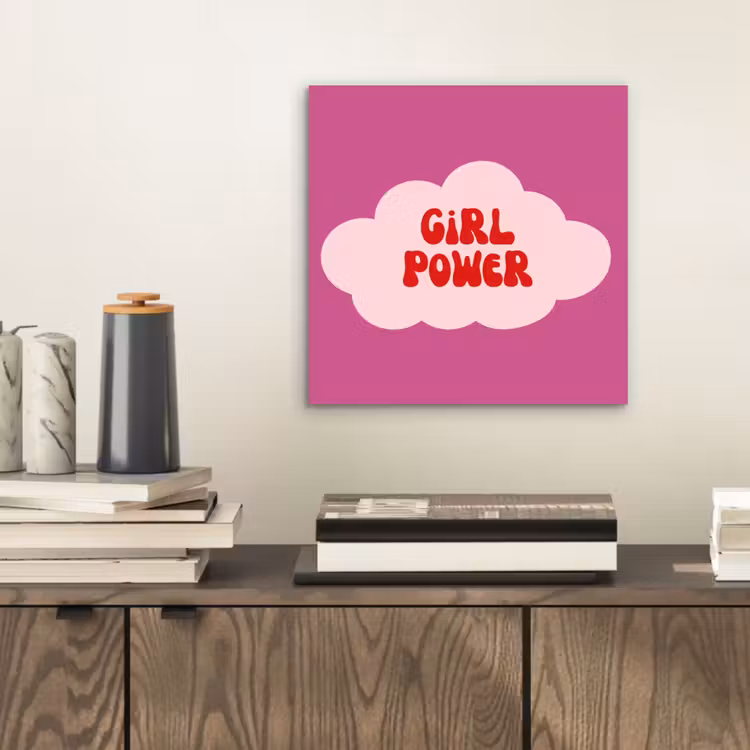 Aluminium schilderij - Girl power - Wolk - Roze — 2