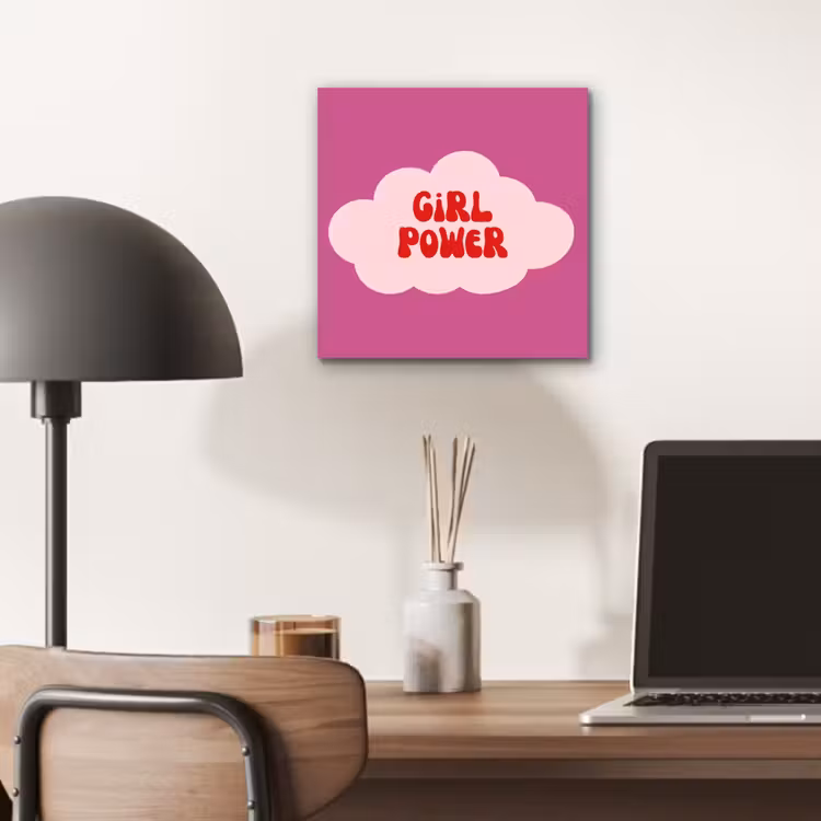 Aluminium schilderij - Girl power - Wolk - Roze — 6