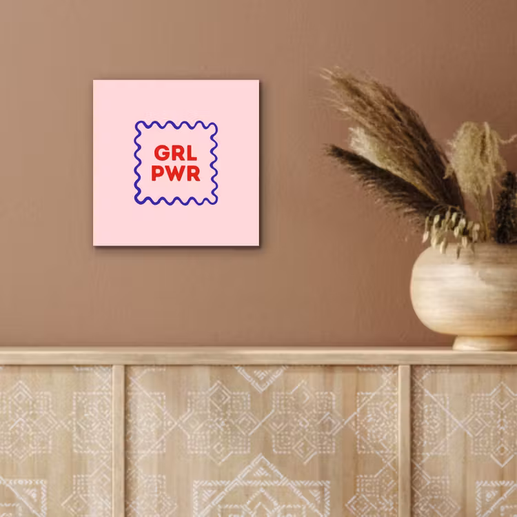 Aluminium schilderij - Grl pwr - Roze - Kader — 5