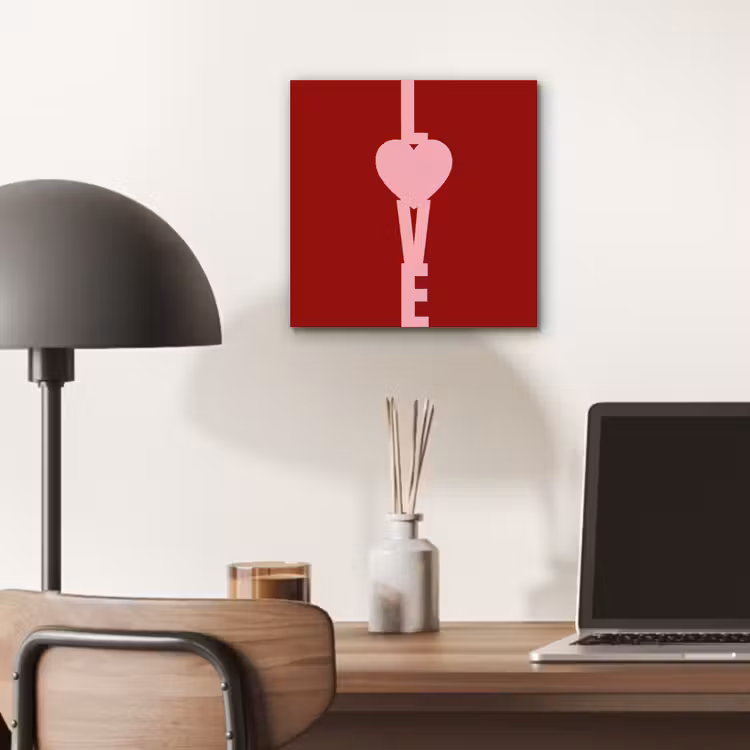 Aluminium schilderij - Love - Hart - Rood — 6