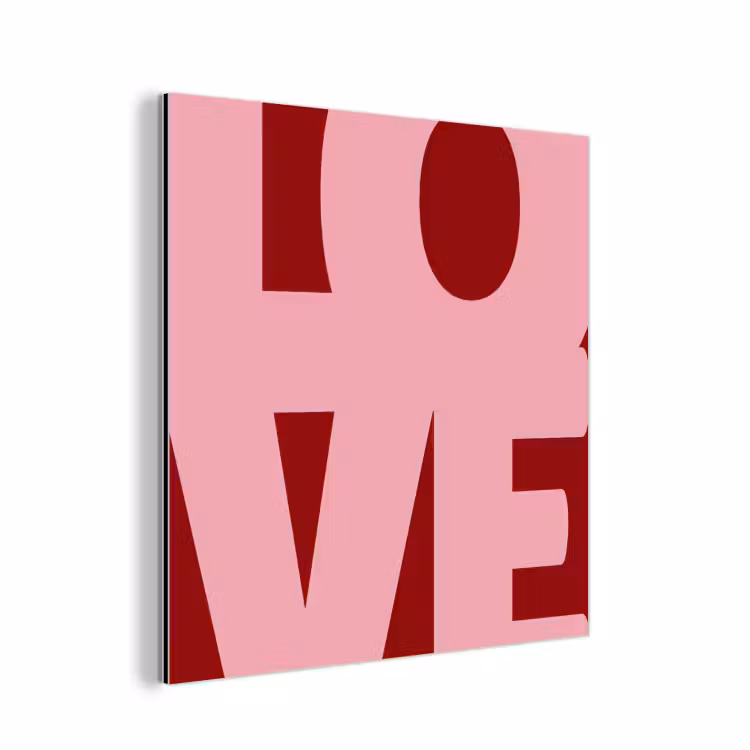 Aluminium schilderij - Love - Rood - Blokletters — 1