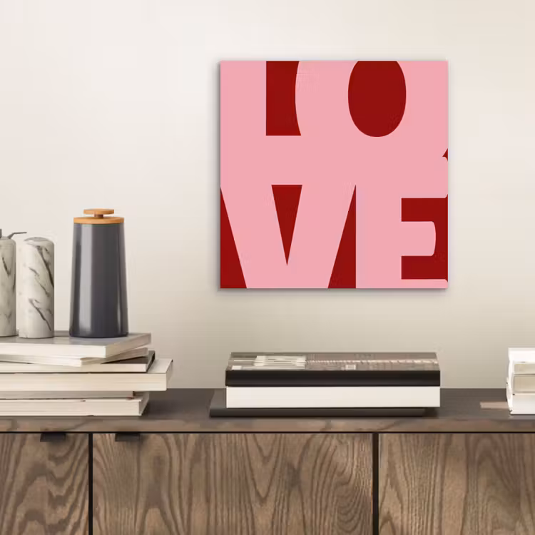 Aluminium schilderij - Love - Rood - Blokletters — 2