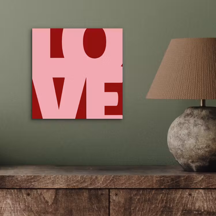 Aluminium schilderij - Love - Rood - Blokletters — 3