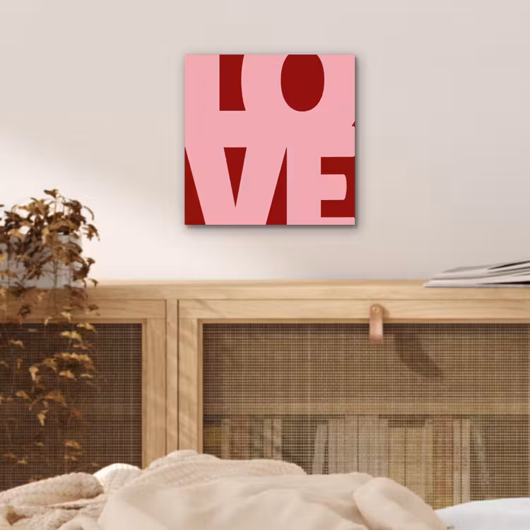 Aluminium schilderij - Love - Rood - Blokletters — 4