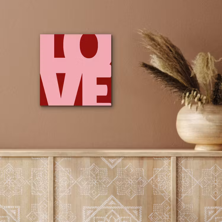 Aluminium schilderij - Love - Rood - Blokletters — 5